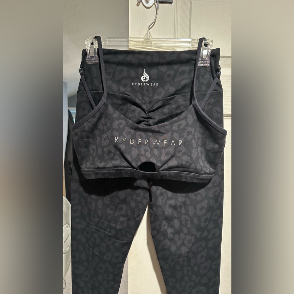 Ryderwear 2 piece set. Black cheetah print ..both medium. EUC! # 5